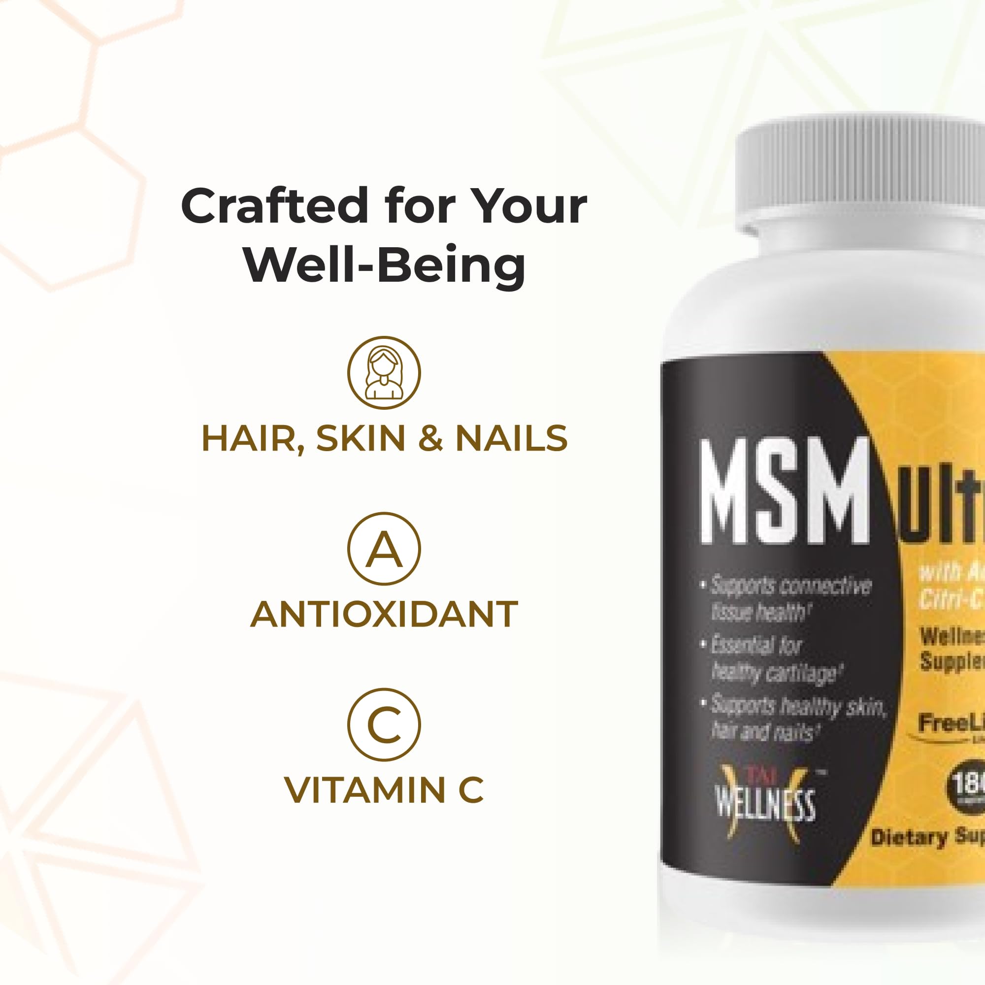 Youngevity Freelife MSM Ultra cuidado de piel y cabello desde adentro.