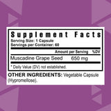 Youngevity Muscadine Seed botella: dosis conveniente para uso diario y estilo de vida activo.