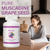 Youngevity Muscadine Seed etiqueta no-gmo: compromiso con pureza y calidad.