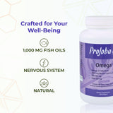 Toma diaria rápida de cápsulas de Omega-3.