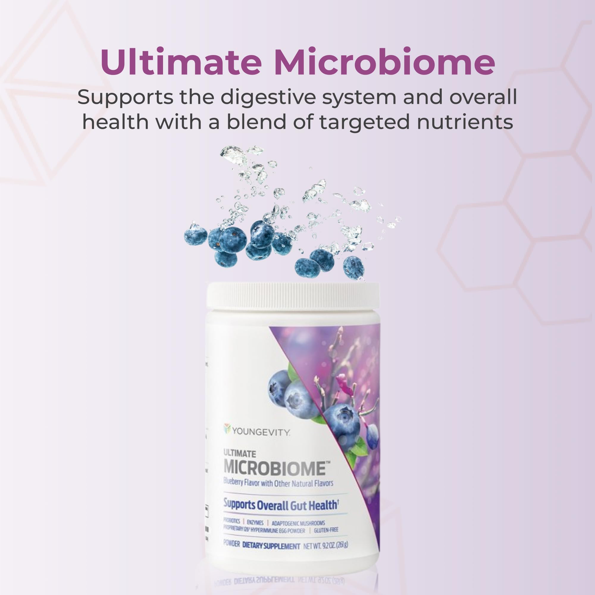 Youngevity Ultimate Microbiome: toma diaria de cápsula para digestión suave y estable.