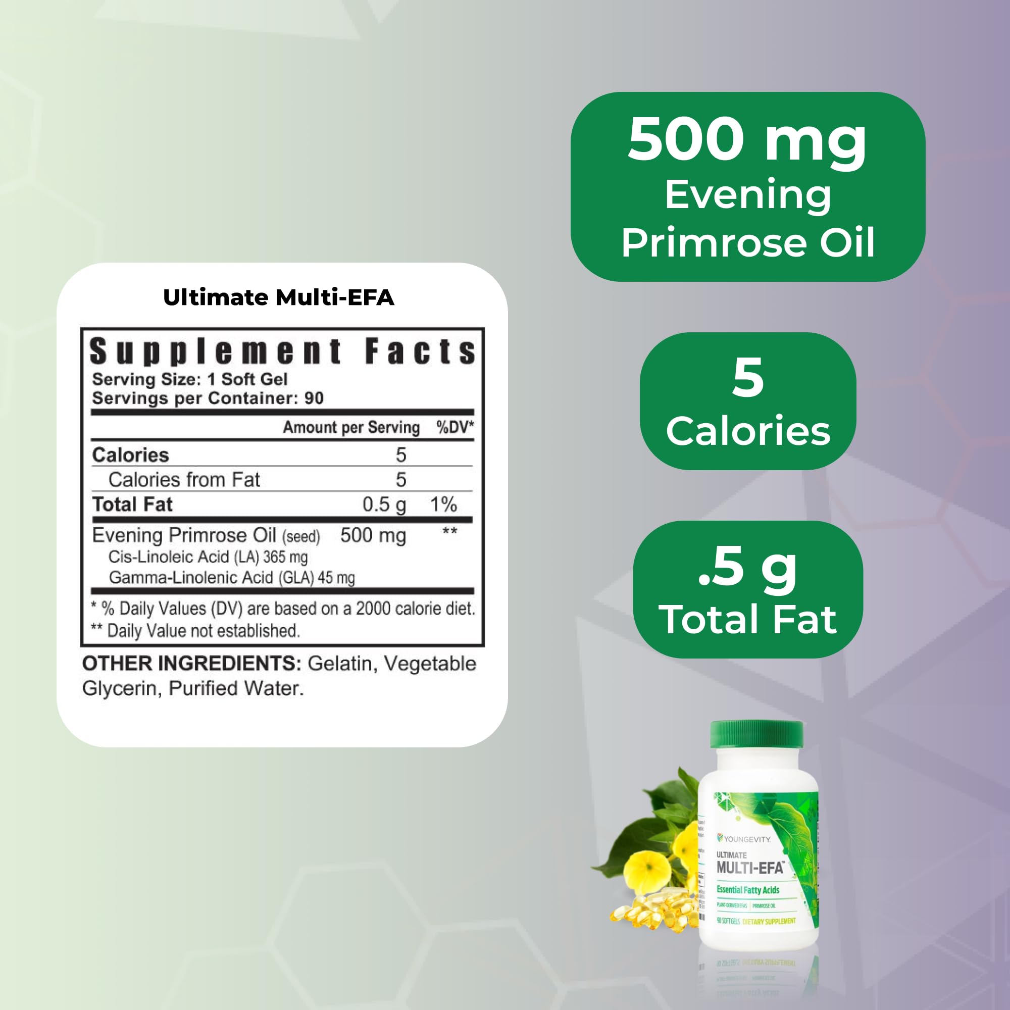 Youngevity Ultimate Multi-EFA, cápsulas suaves pequeñas, fáciles de tragar y adecuadas para toda la familia.