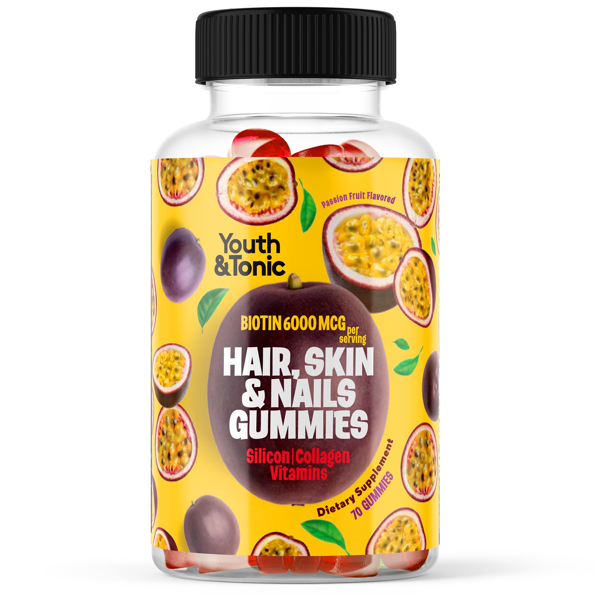 Youth & Tonic Biotina 6000mcg para cabello y uñas en gominola.