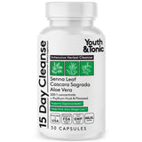 Youth & Tonic envase de 30 cápsulas, fácil de incorporar a la rutina diaria para limpieza intestinal