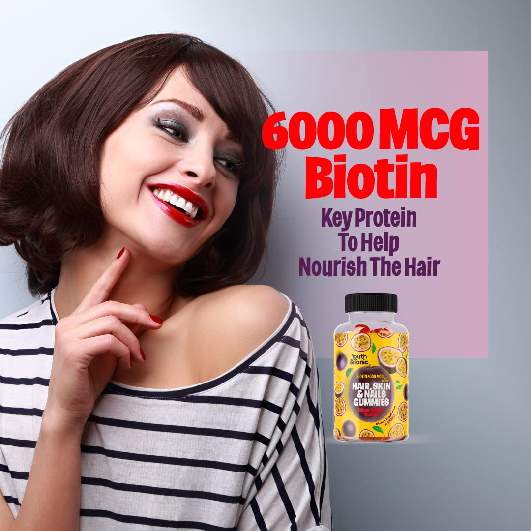 Multivitaminas de Youth & Tonic en gominolas para nutrición diaria del cabello.