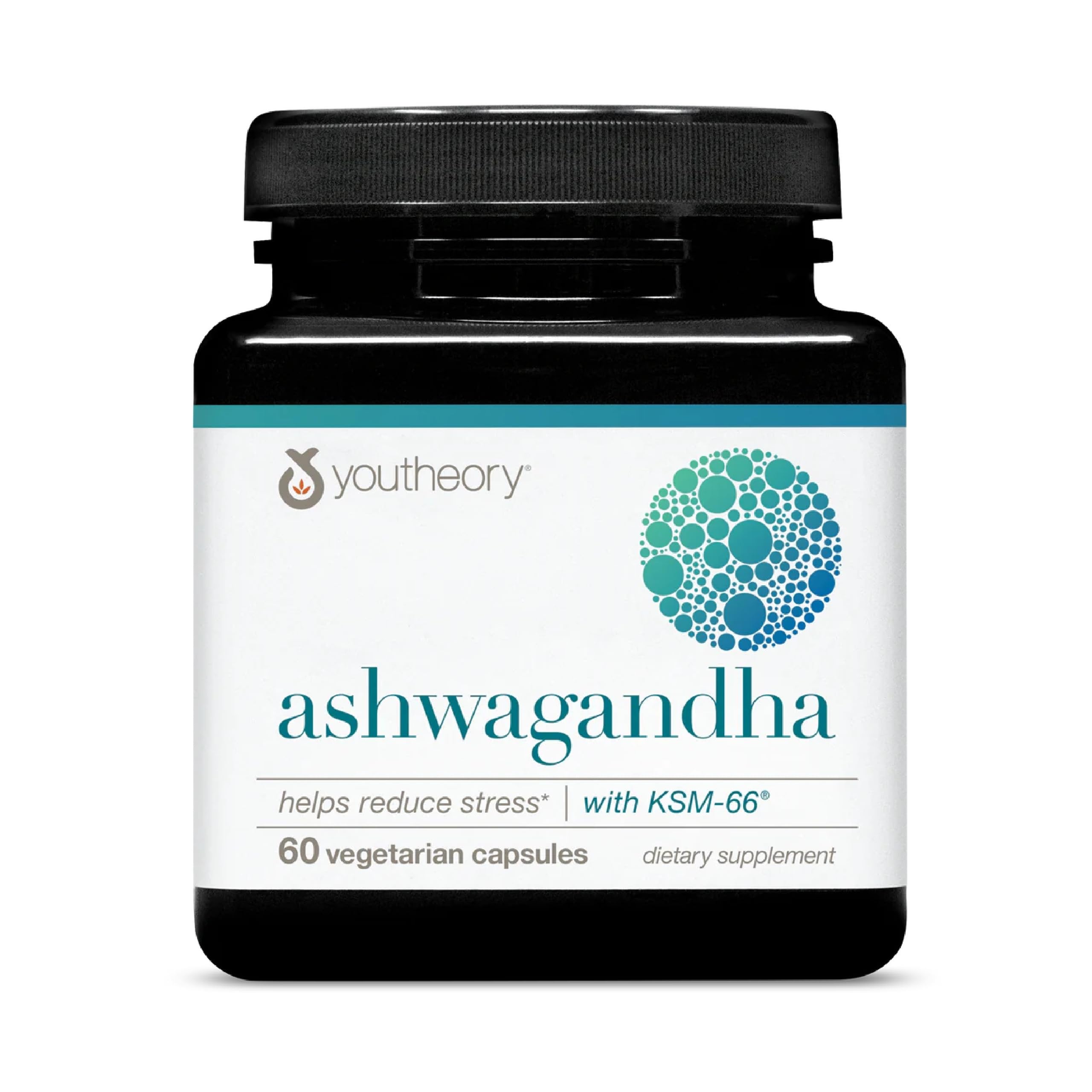 Youtheory Ashwagandha cápsulas: apoyo diario para energía y equilibrio.