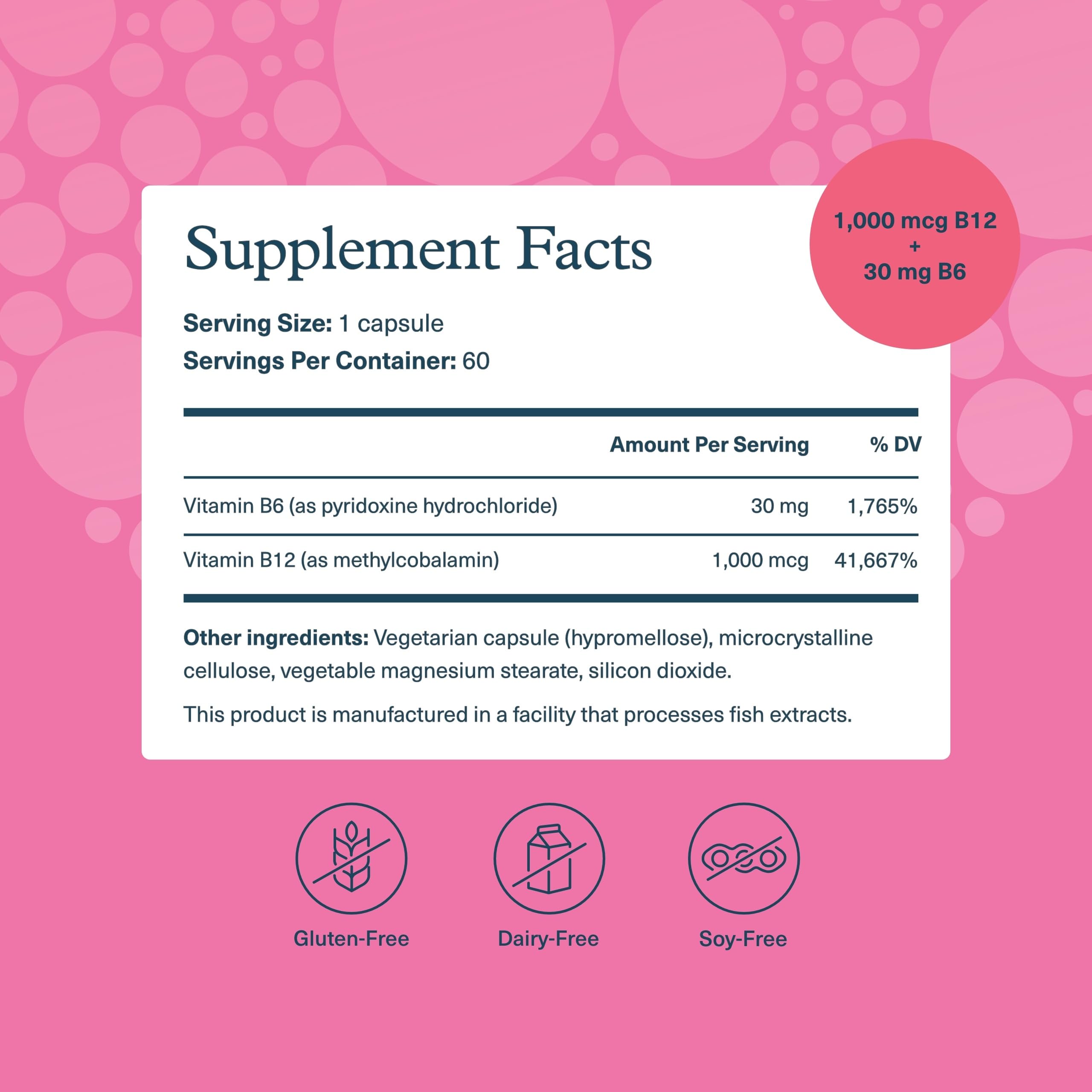 Cápsulas de Youtheory B12B6 para metabolismo y bienestar