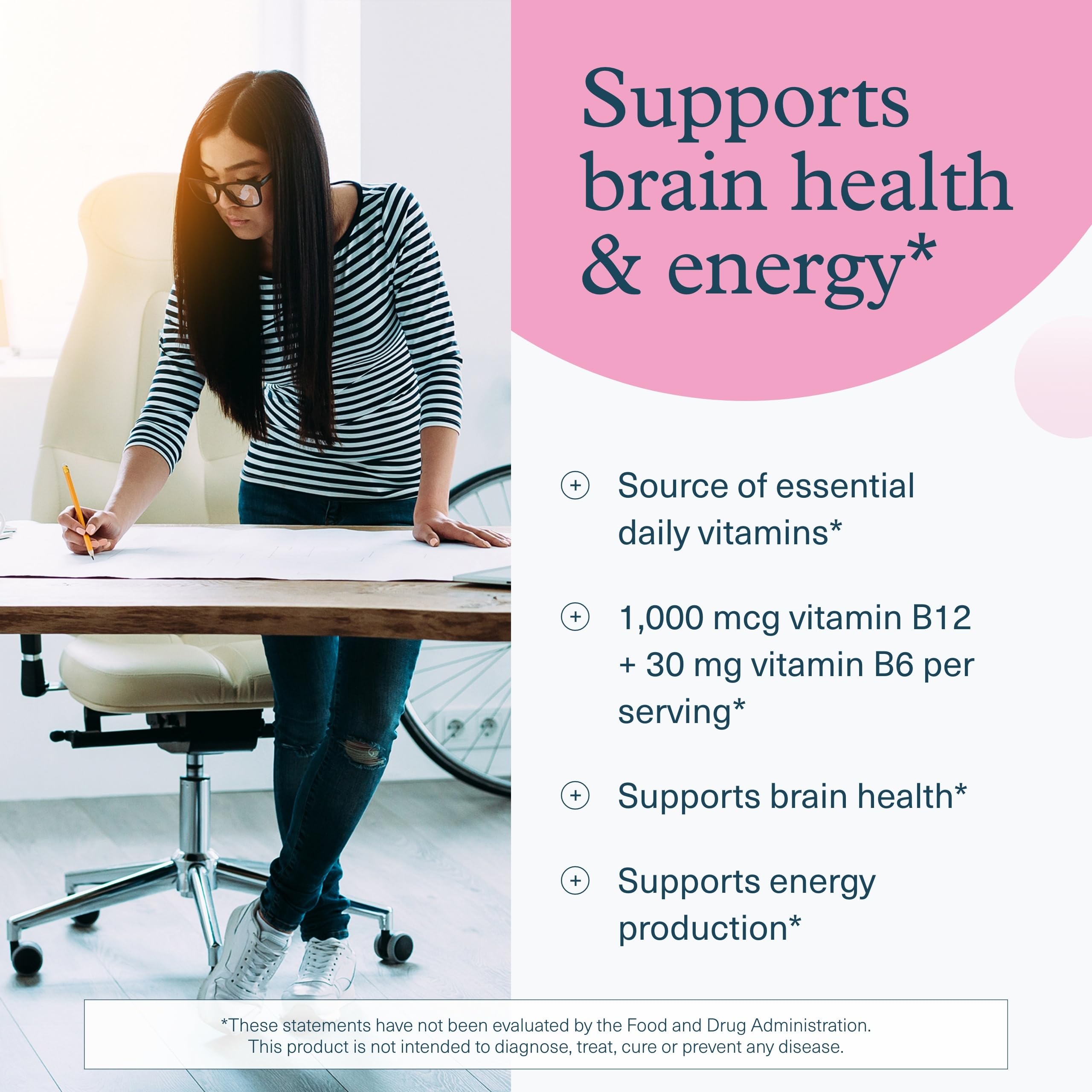 Etiqueta frontal de Youtheory B12B6 para identificar beneficios