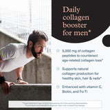 Tabletas de Youtheory Colágeno para Hombres listas para la toma diaria.