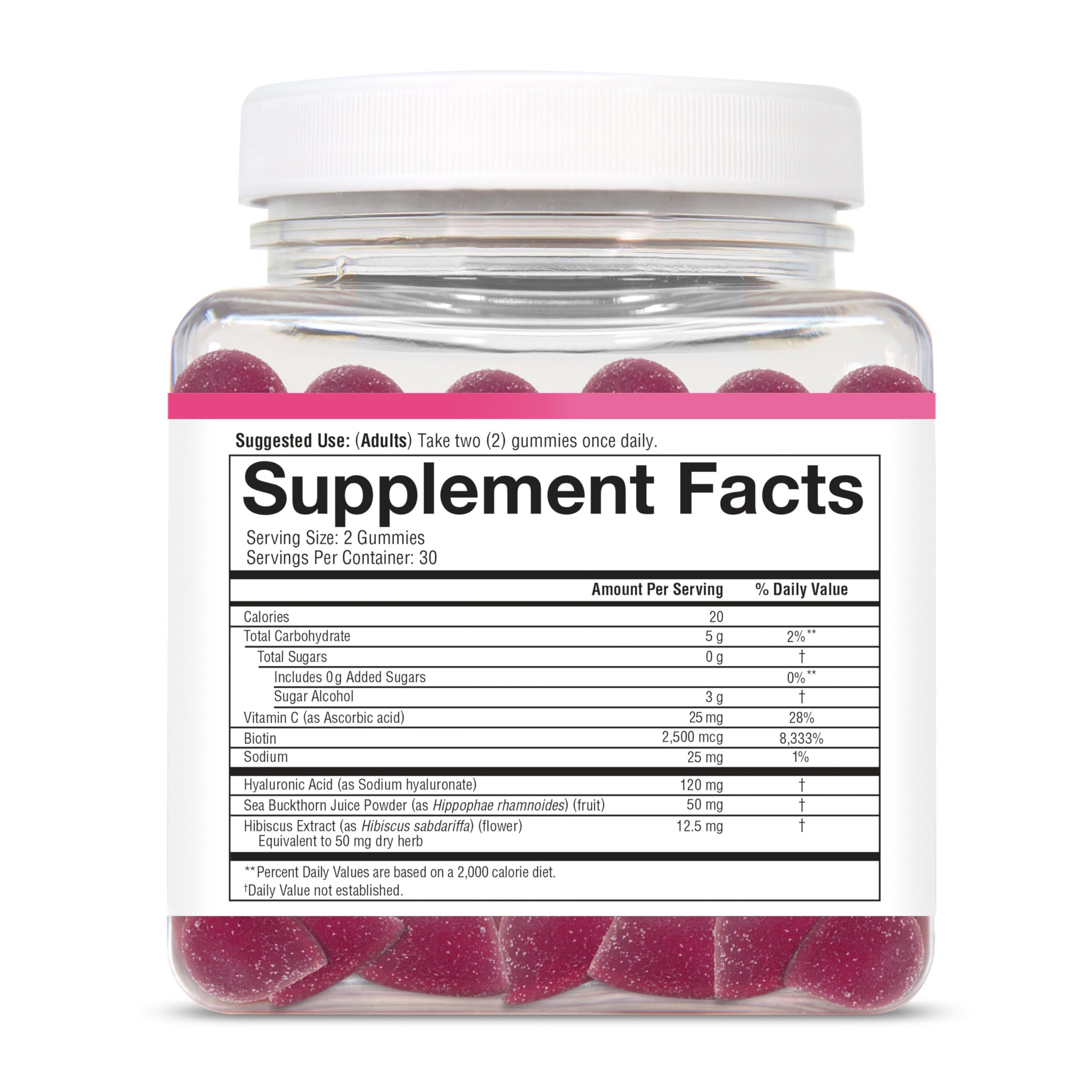 Etiqueta de Youtheory Complete Beauty Gummies destacando ingredientes para la piel