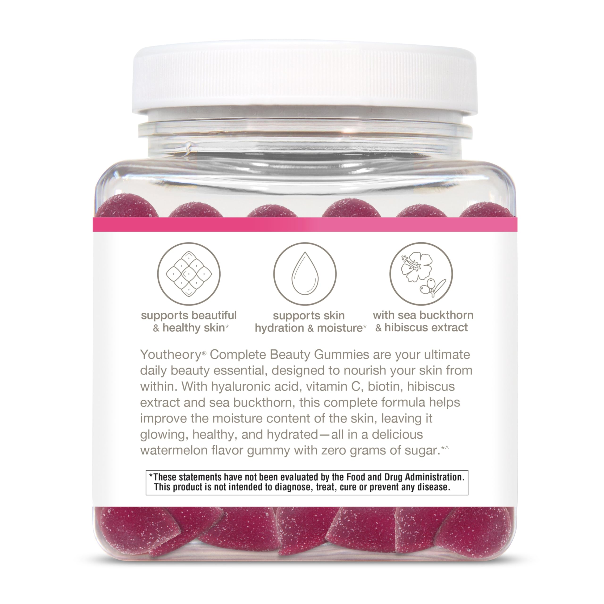 Textura suave de las gomitas Youtheory Complete Beauty Gummies, sabor sandía