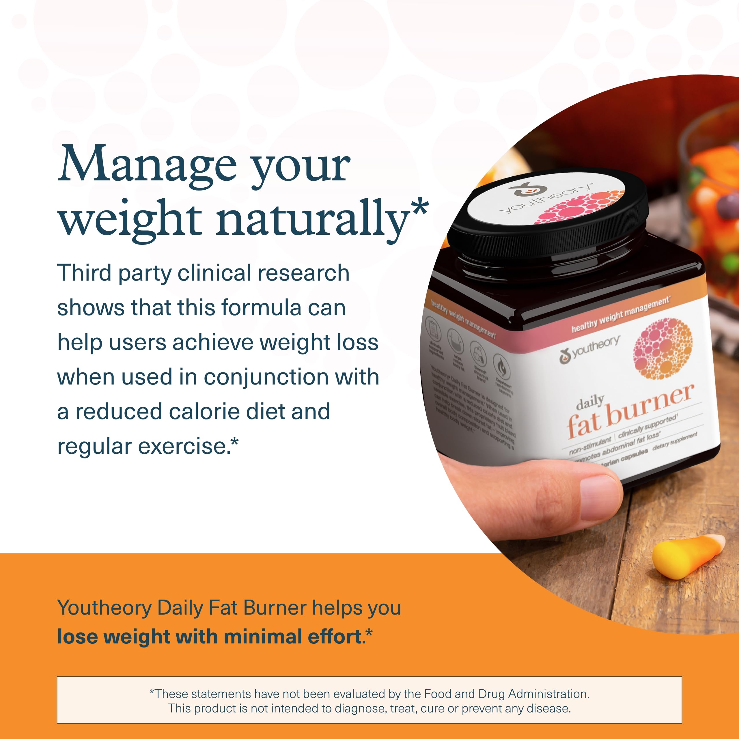 Youtheory Daily Fat Burner: envase compacto, ideal para viaje