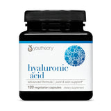 Youtheory hialuronico avanzado en botella, apoyo para articulaciones y piel saludable.