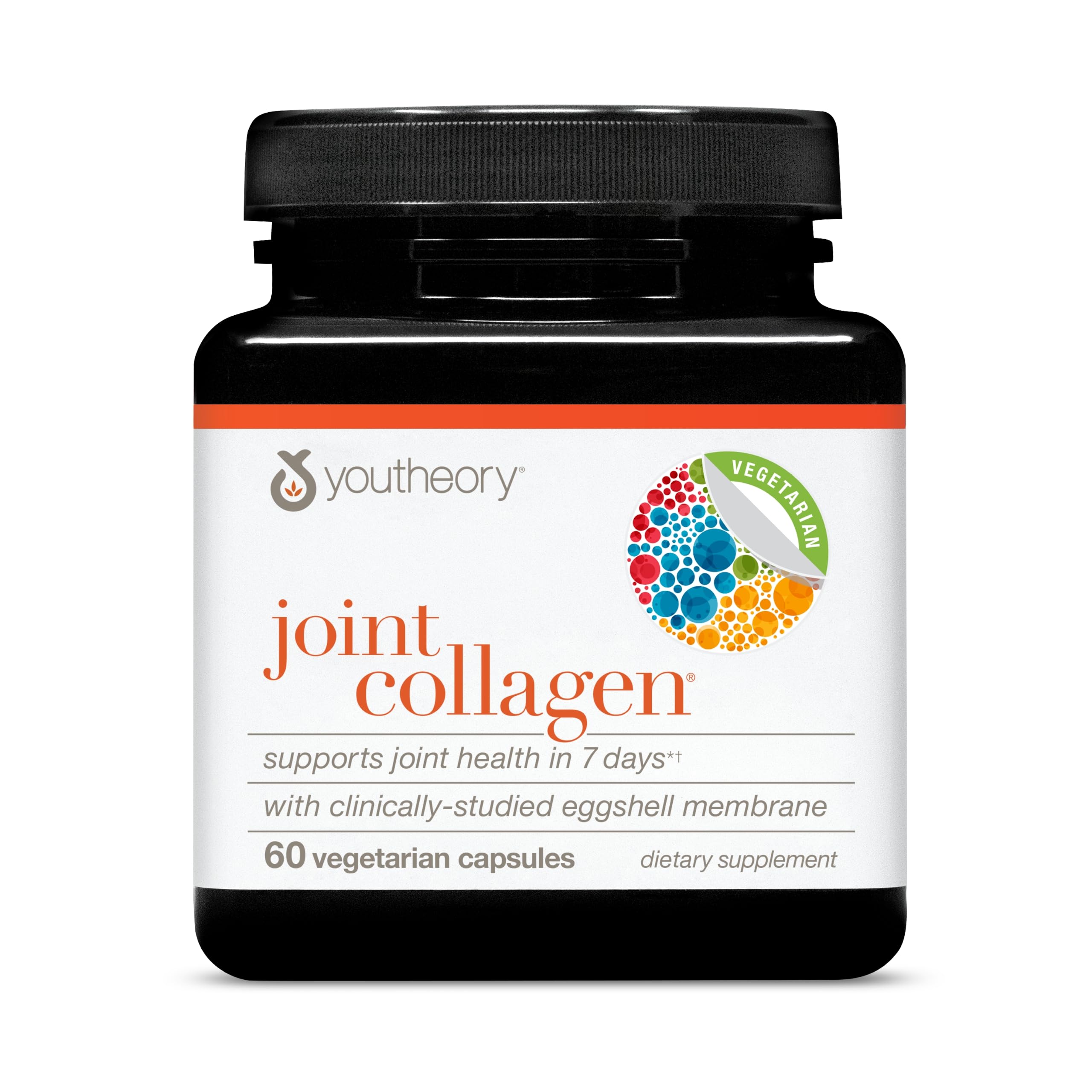 Youtheory Joint Collagen en envase con cápsulas vegetarianas para movilidad potencial.