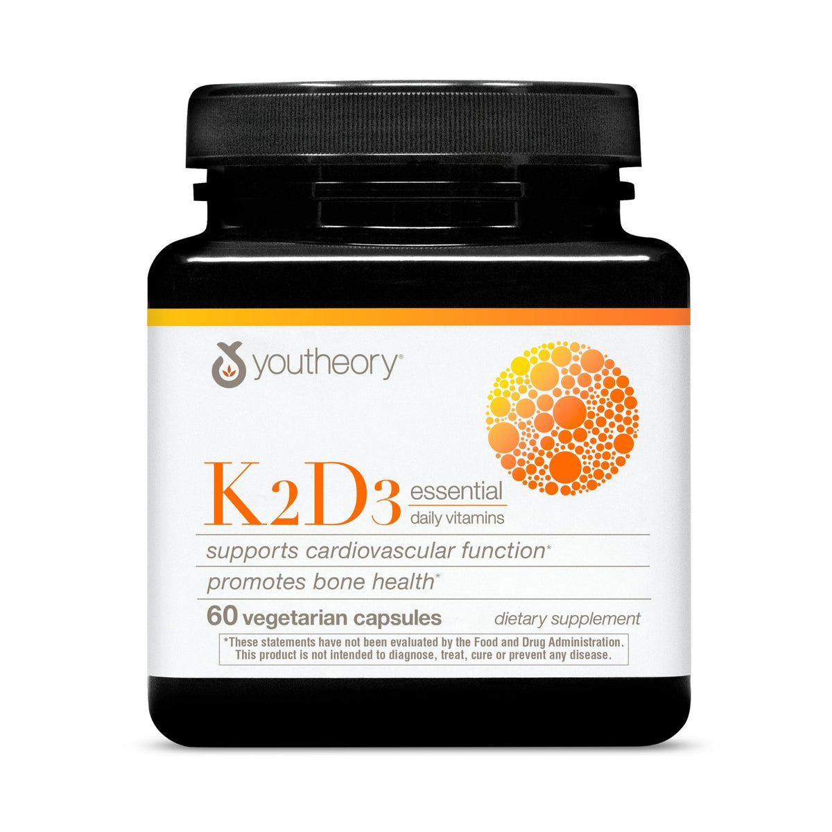 Youtheory K2D3: botella de cápsulas para apoyo diario a la salud ósea