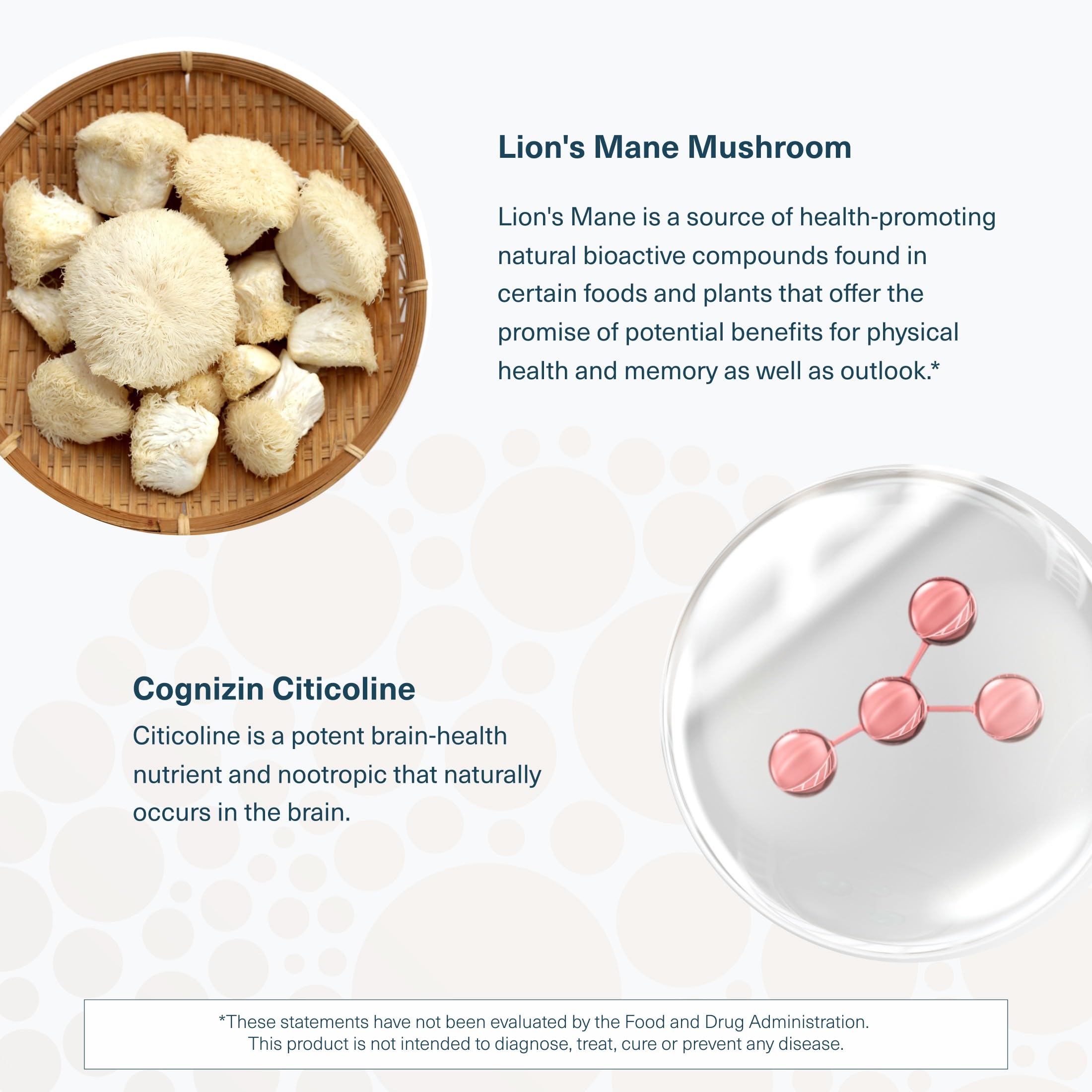 Youtheory Lion's Mane Plus tabla de dosis para planificar la ingesta diaria.