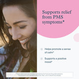 Youtheory PMS Comfort+ frasco con cápsulas para apoyo diario durante el ciclo.