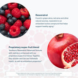 Youtheory Resveratrol Advanced sin lácteos; apto para dietas especiales.
