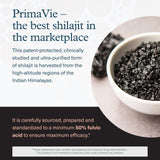 Etiqueta del producto Shilajit, guía visual para uso diario.