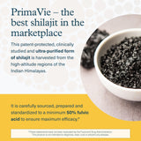 Youtheory Shilajit PrimaVie, fabricación GMP y control de calidad.