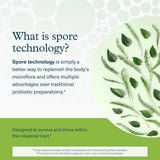Youtheory Spore Probiotic libre de colores artificiales para ingesta limpia.