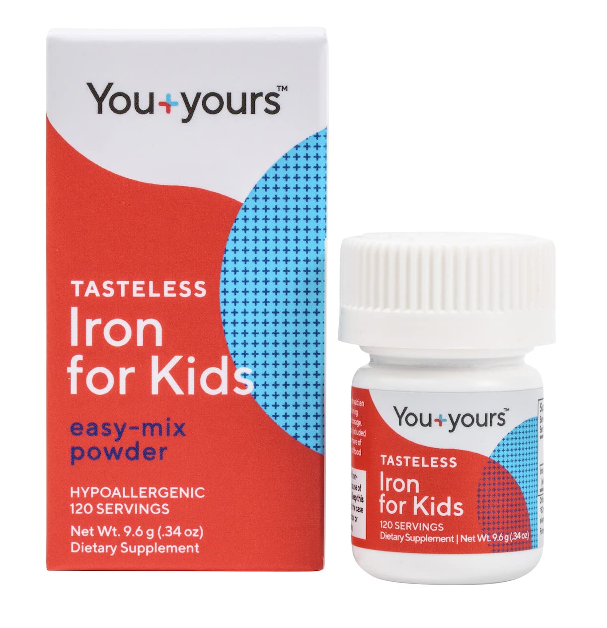 You+yours Hierro sin sabor para niños, fácil de mezclar en bebidas sin alterar el sabor.