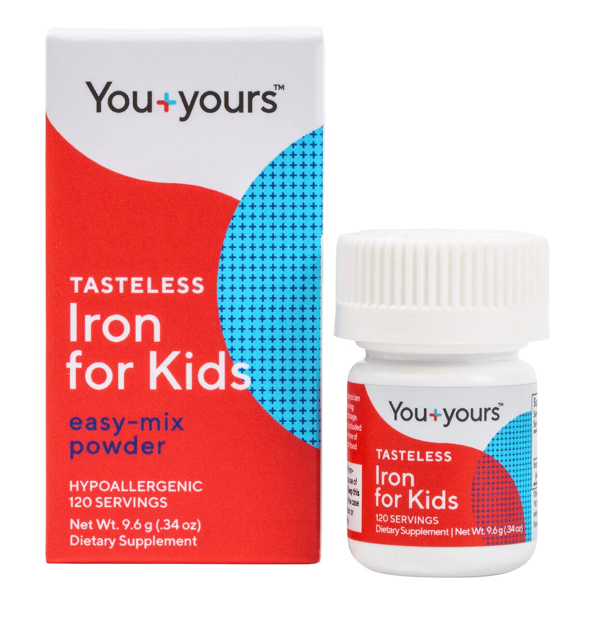 You+yours Hierro sin sabor para niños, fácil de mezclar en bebidas sin alterar el sabor.