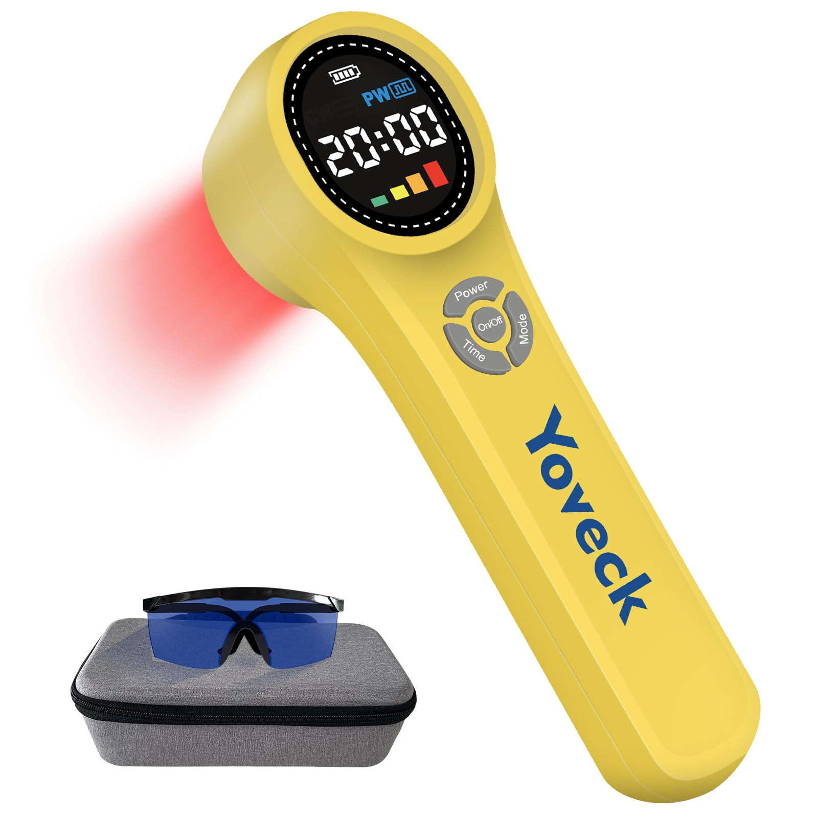 Yoveck Dispositivo de terapia de luz roja con pantalla digital para uso cómodo.