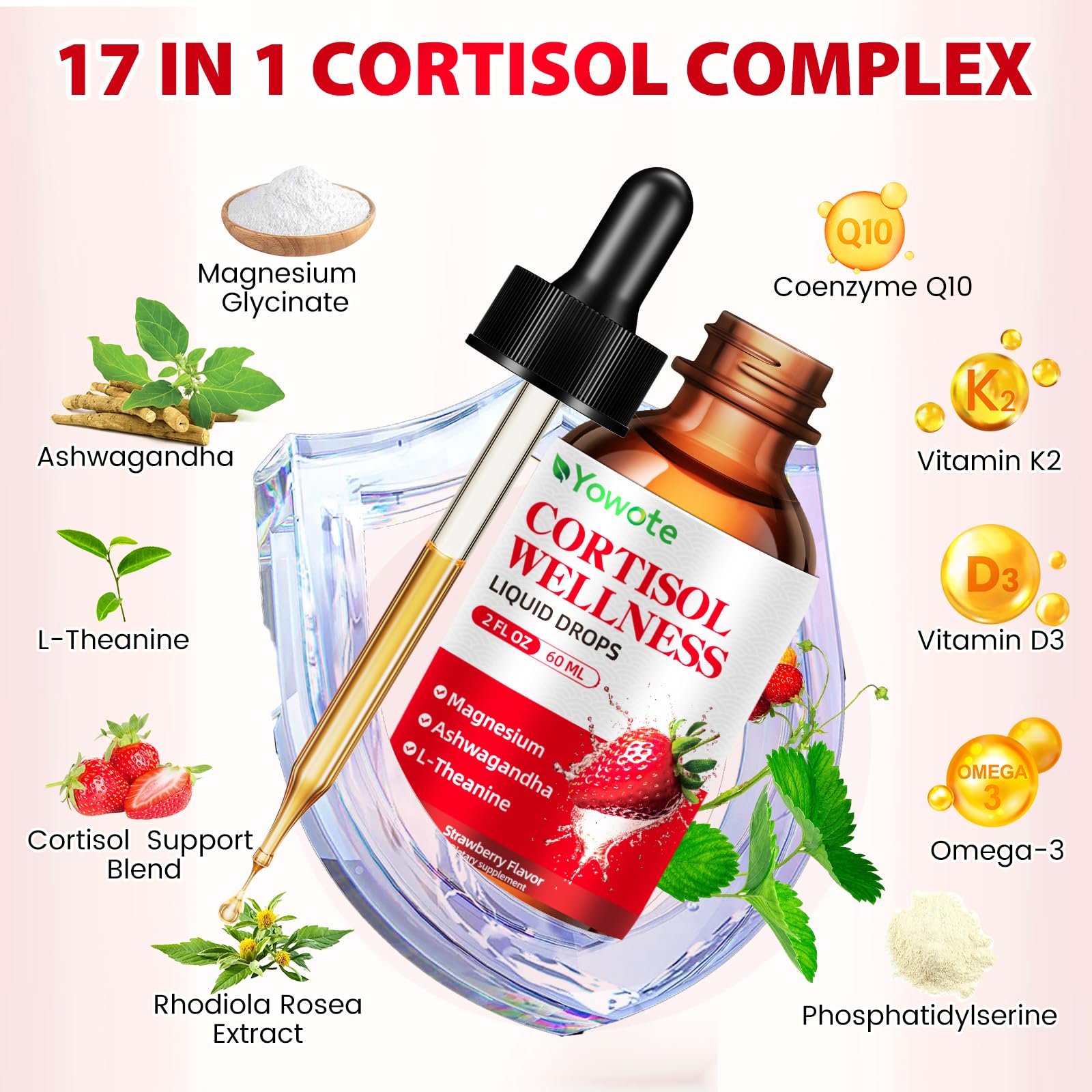 YOWOTE Gotas con enfoque cognitivo claro gracias a ingredientes clave