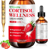YOWOTE Gotas equilibran cortisol para calma diaria, sabor a fresa