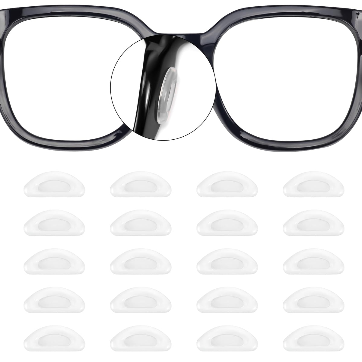 YR Almohadillas nasales adhesivas claras, frente de gafas, ofrecen ajuste cómodo y seguro.