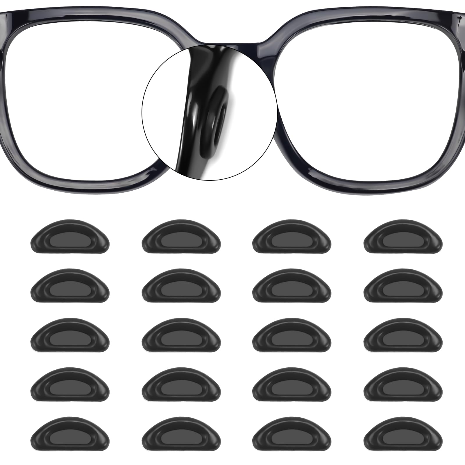 YR almohadillas nasales para gafas de silicona, antideslizantes y ajuste universal.