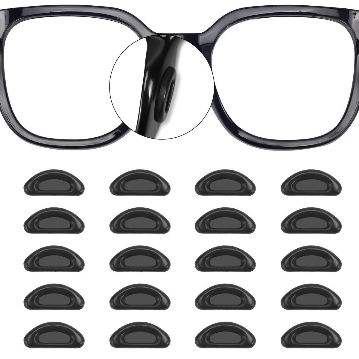 YR almohadillas nasales para gafas de silicona, antideslizantes y ajuste universal.