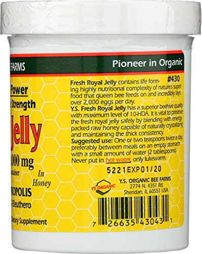 YS Eco Bee Farms envase de 11,5 oz, almacenamiento práctico.