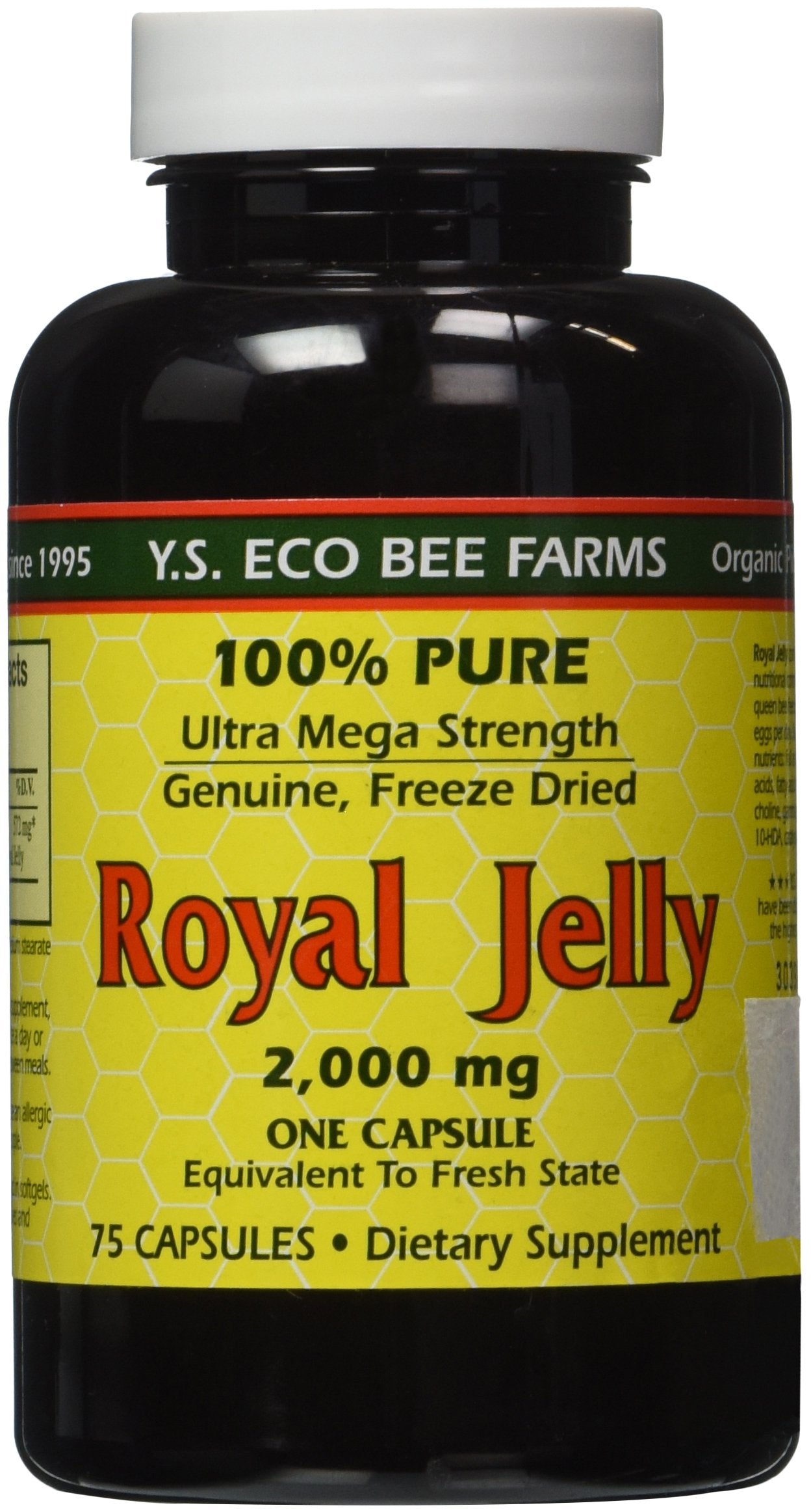 YS Eco Bee Farms jalea real cápsulas: consumo diario y energía natural