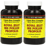 YS Eco Bee Farms jalea real en cápsulas para energía diaria.
