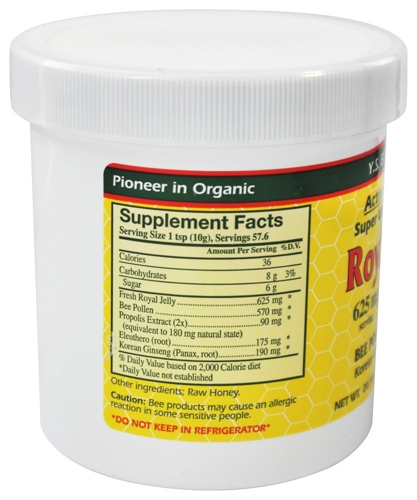 YS Eco Bee Farms propolis escamas, aporte natural de compuestos bioactivos.