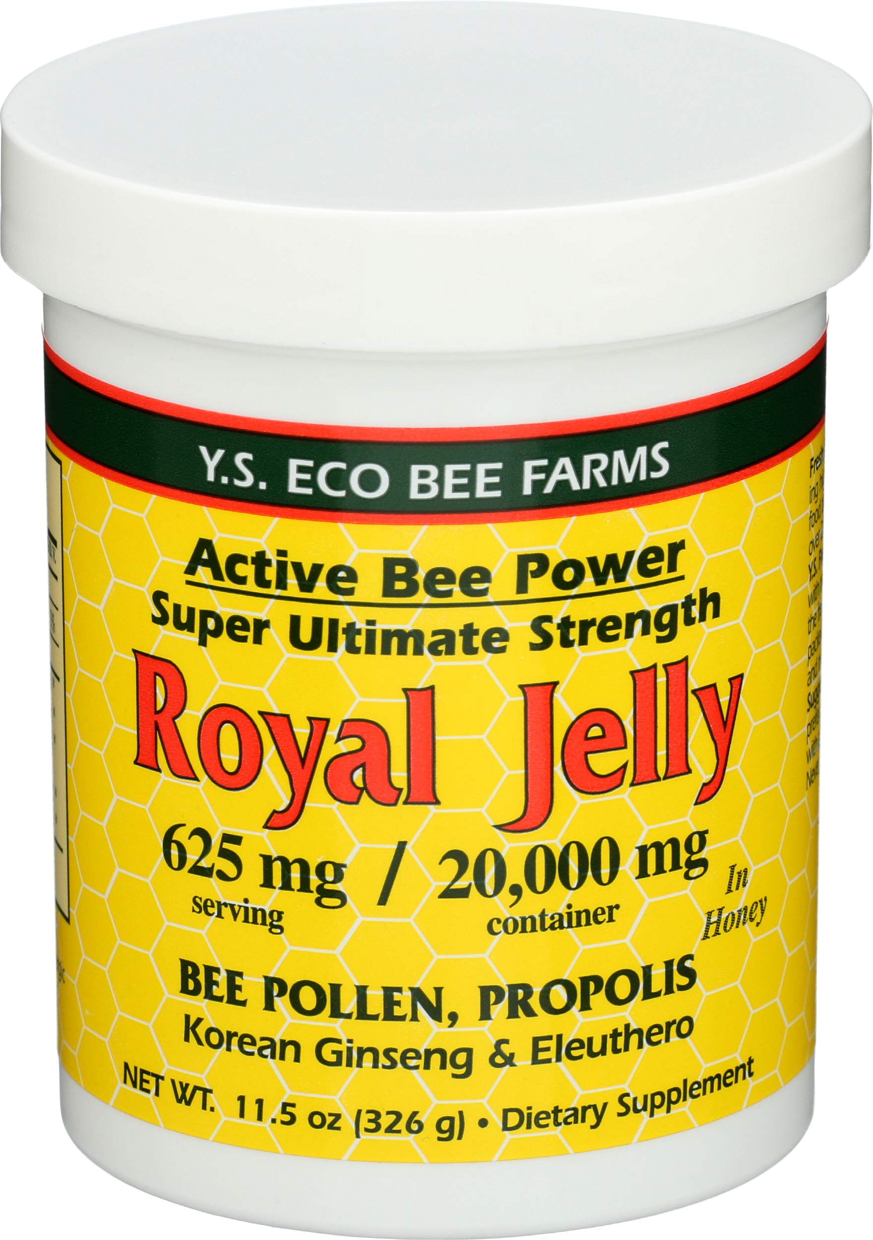 YS Eco Bee Farms tarro de jalea real, ideal para agregar a yogur.