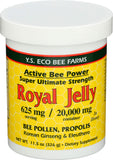 YS Eco Bee Farms tarro de jalea real, ideal para agregar a yogur.