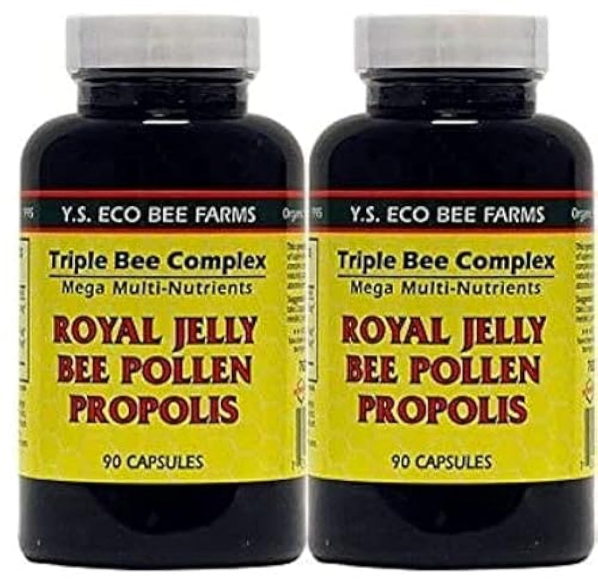YS Organics Triple Bee Complex, botella 2-pack; apoyo a la energía diaria.