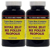 YS Organics Triple Bee Complex, botella 2-pack; apoyo a la energía diaria.