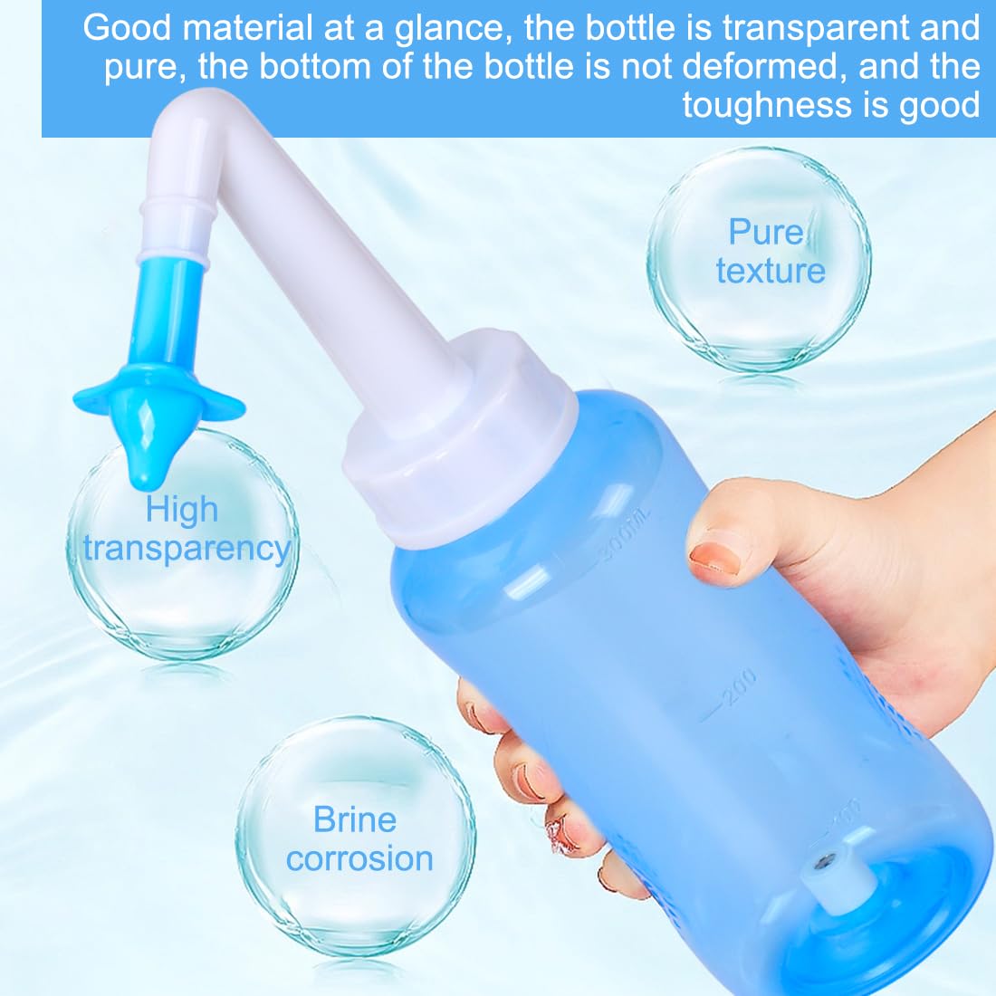 Neti Pot YSYONM: boquilla nino diseñada para uso familiar seguro.