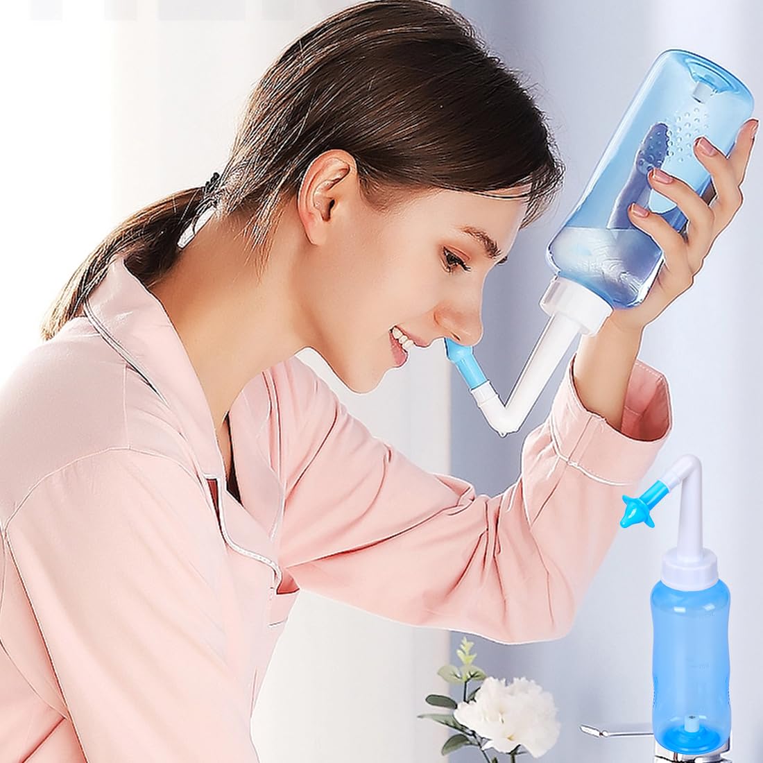 Neti Pot YSYONM: uso fácil con un solo botón para manejo sencillo.