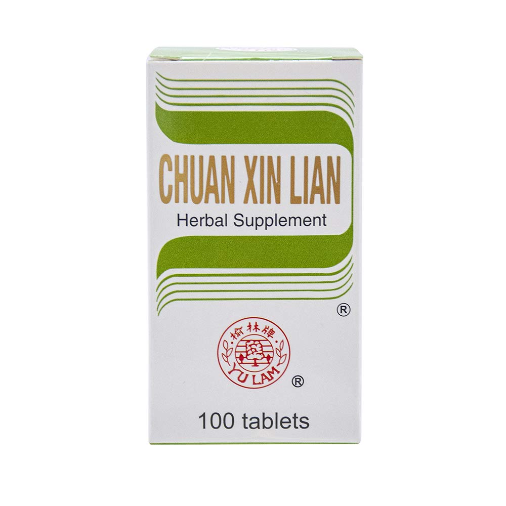 Yu Lam Chuan Xin Lian: etiqueta frontal con ingredientes clave.