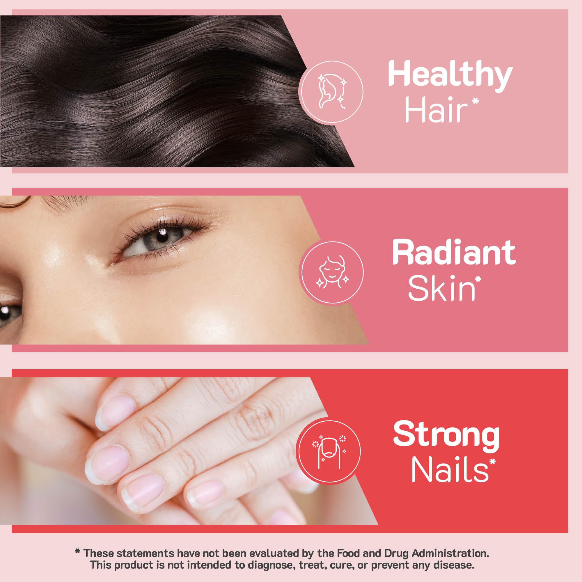 Envase Yum-V'S Biotina gominolas, presentación en estante para compra rápida