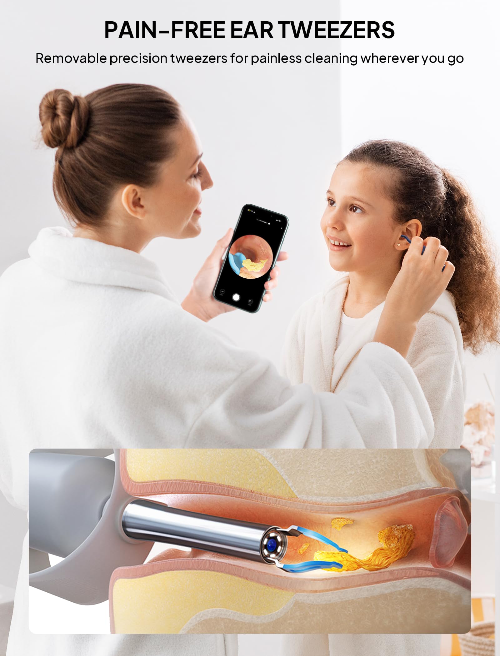 Pinzas Yumika para oreja, extracción suave de cerumen sin irritar el canal.