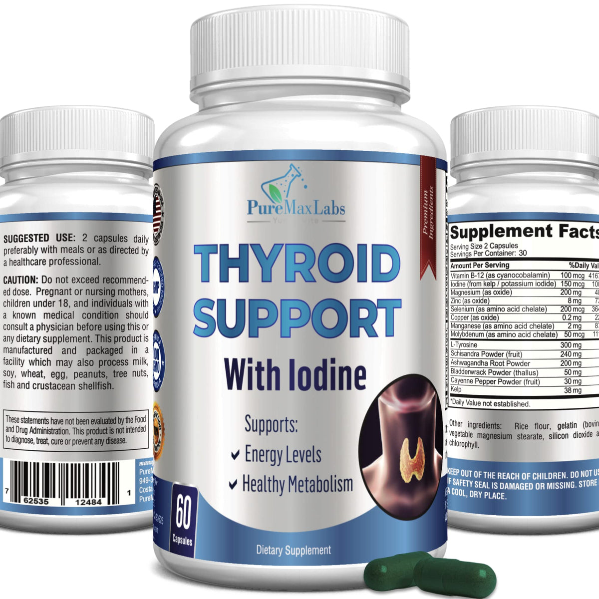 YUMMYVITE Thyroid Support cápsulas: energía diaria y claridad mental potencial.