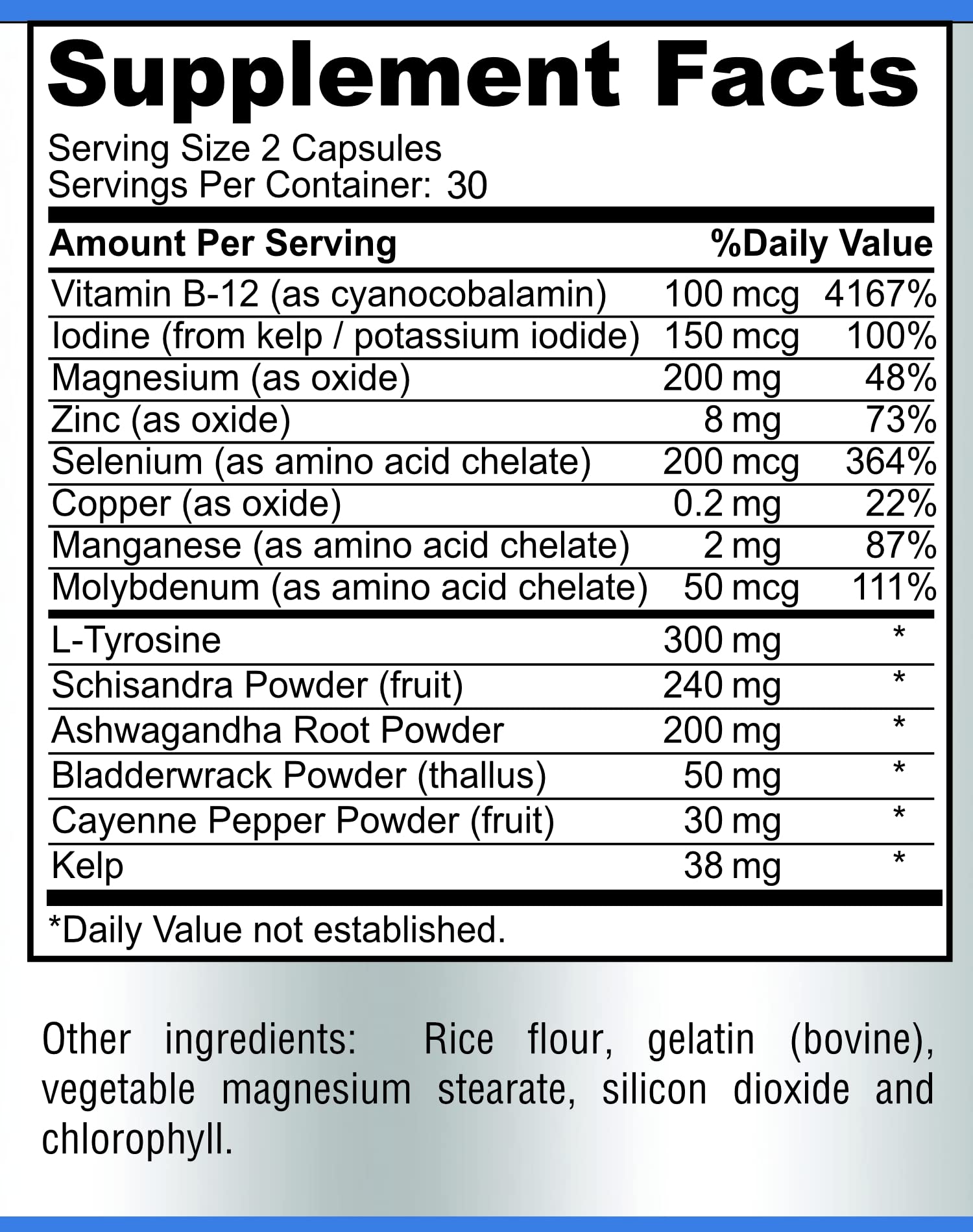 YUMMYVITE Thyroid Support ingredientes: alta calidad para tranquilidad.