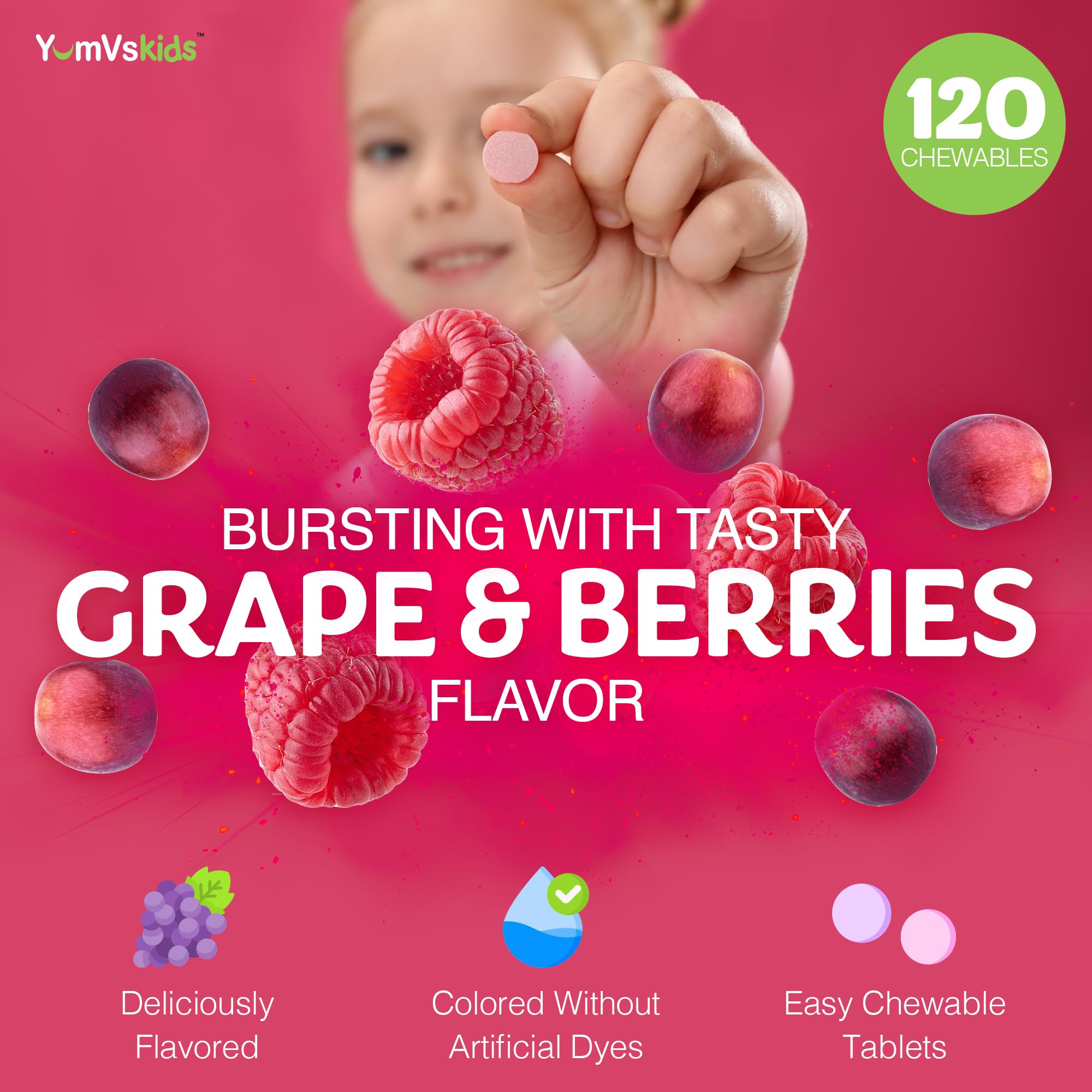 YUM-V'S Kids Multivitamin, empaque de dos frascos, suministro continuo