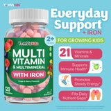 YUM-V'S YumVs Kids Multivitamin tabletas sabor frambuesa, opción sabrosa para complementar la dieta.
